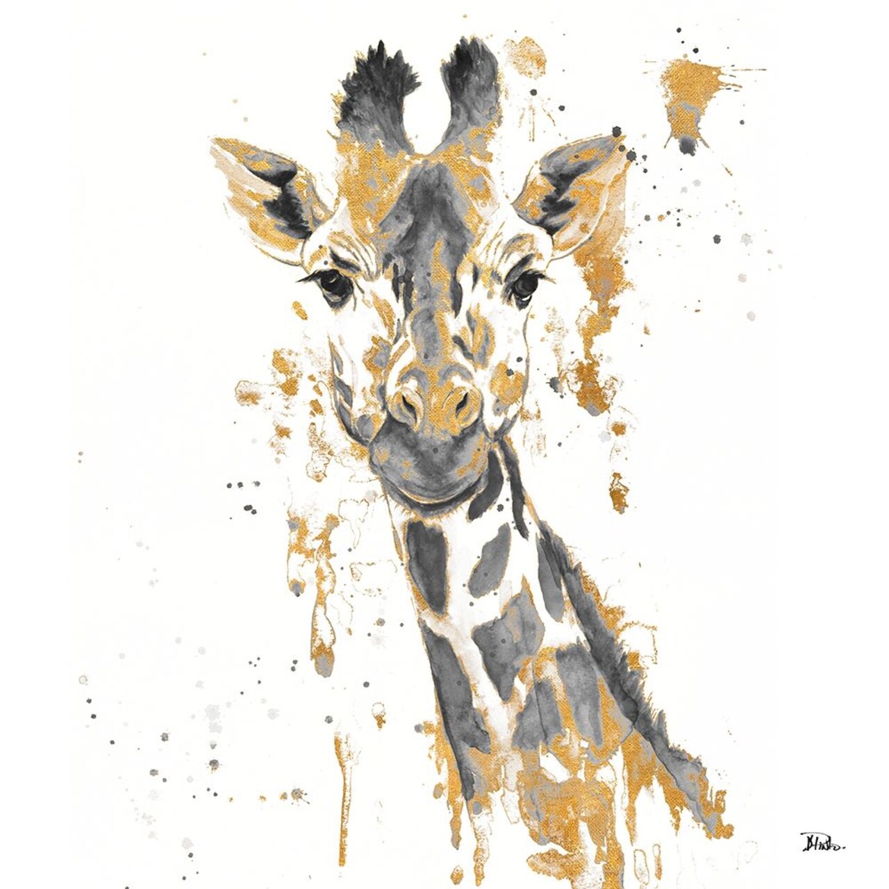 Gold Water Giraffe Poster Print by Patricia Pinto - Item # VARPDX12611A
